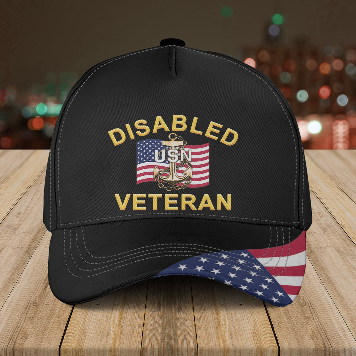 US Navy Chief Disabled Veteran Baseball Cap
