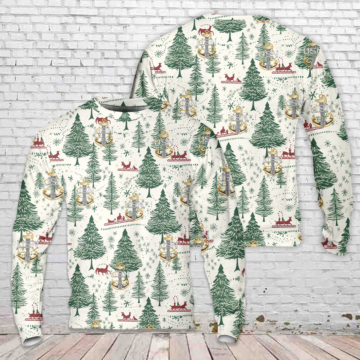 US Navy Chief Petty Officer Backbone Anchor Christmas Sweater