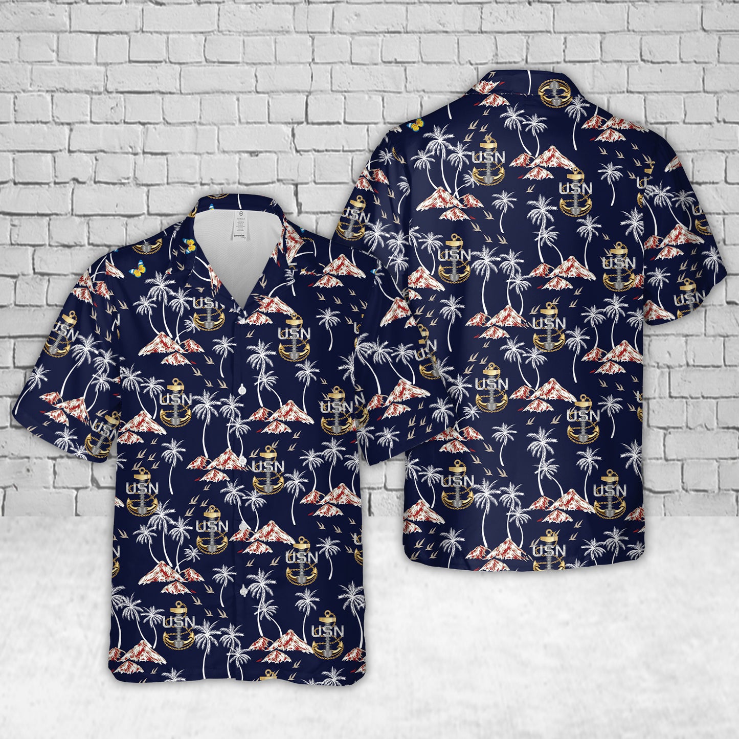 US Navy Chief Petty Officer Backbone Anchor Hawaiian Shirt