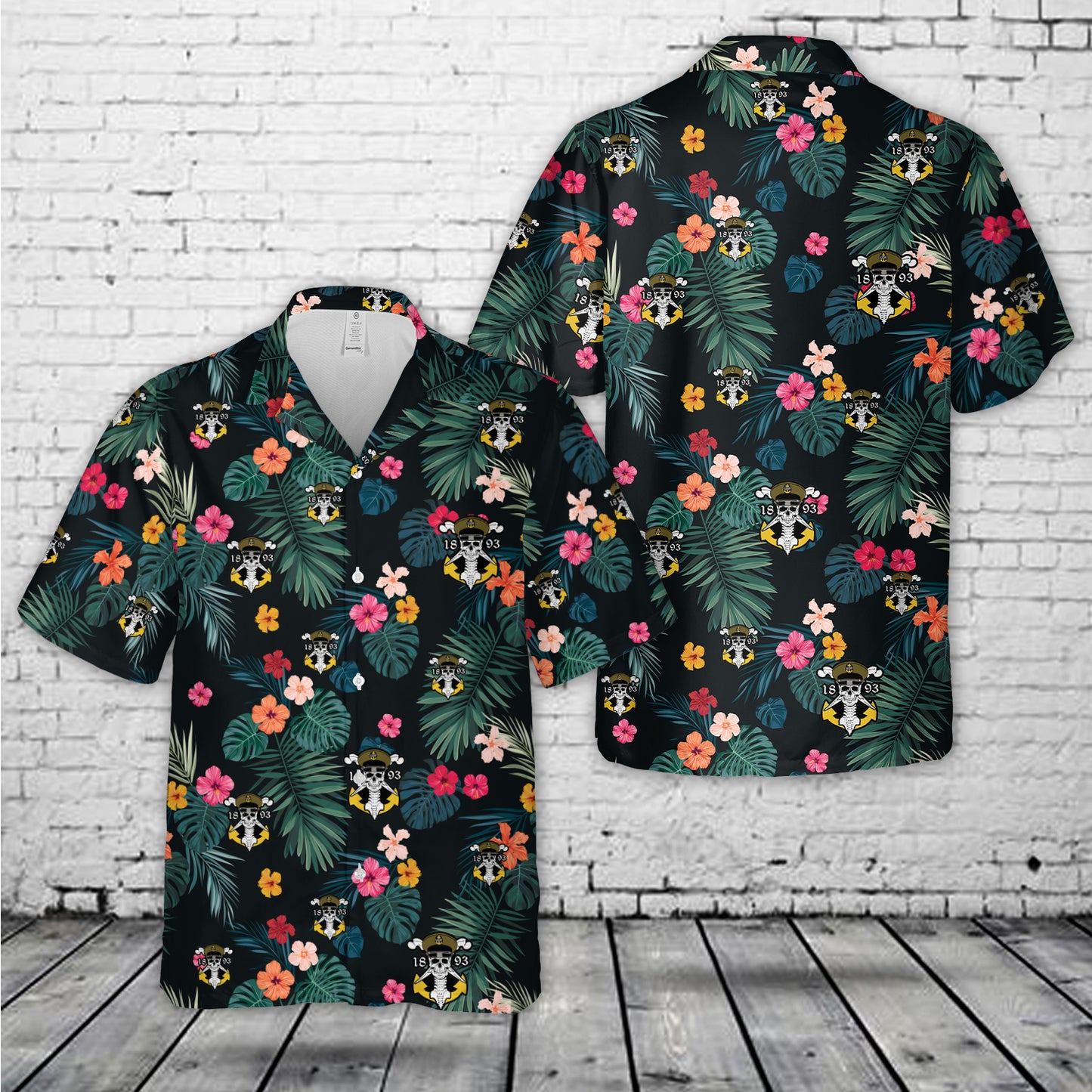 US Navy Chief Skull and Cross bones Backbone anchor 1893 Hawaiian Shirt