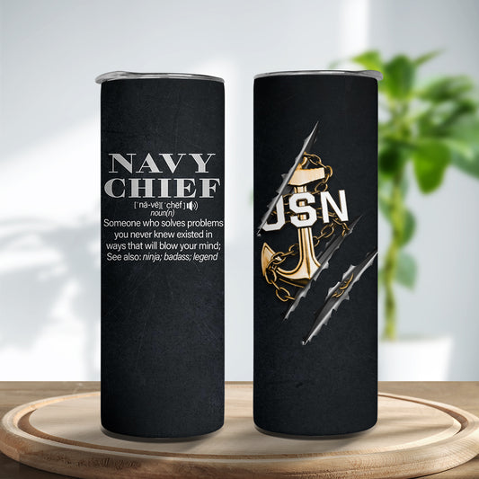 US Navy Chief Stainless Steel Tumbler (20oz)