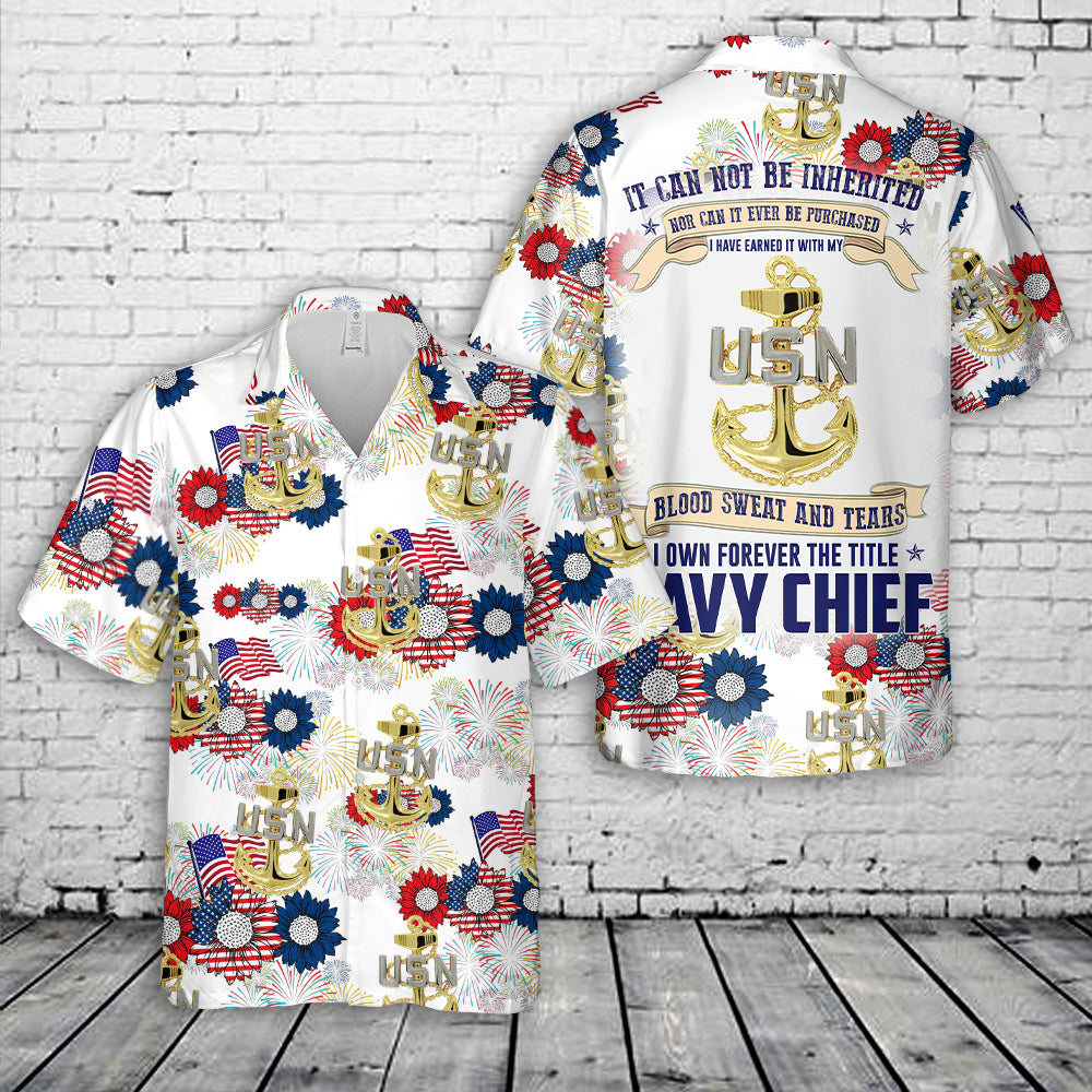 US Navy Chief, 4th Of July Hawaiian Shirt