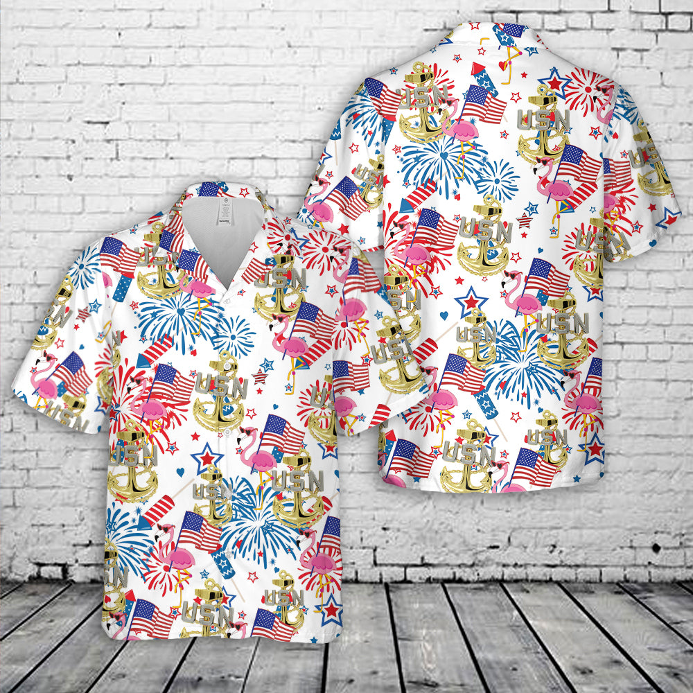 US Navy Chief, 4th Of July Hawaiian Shirt