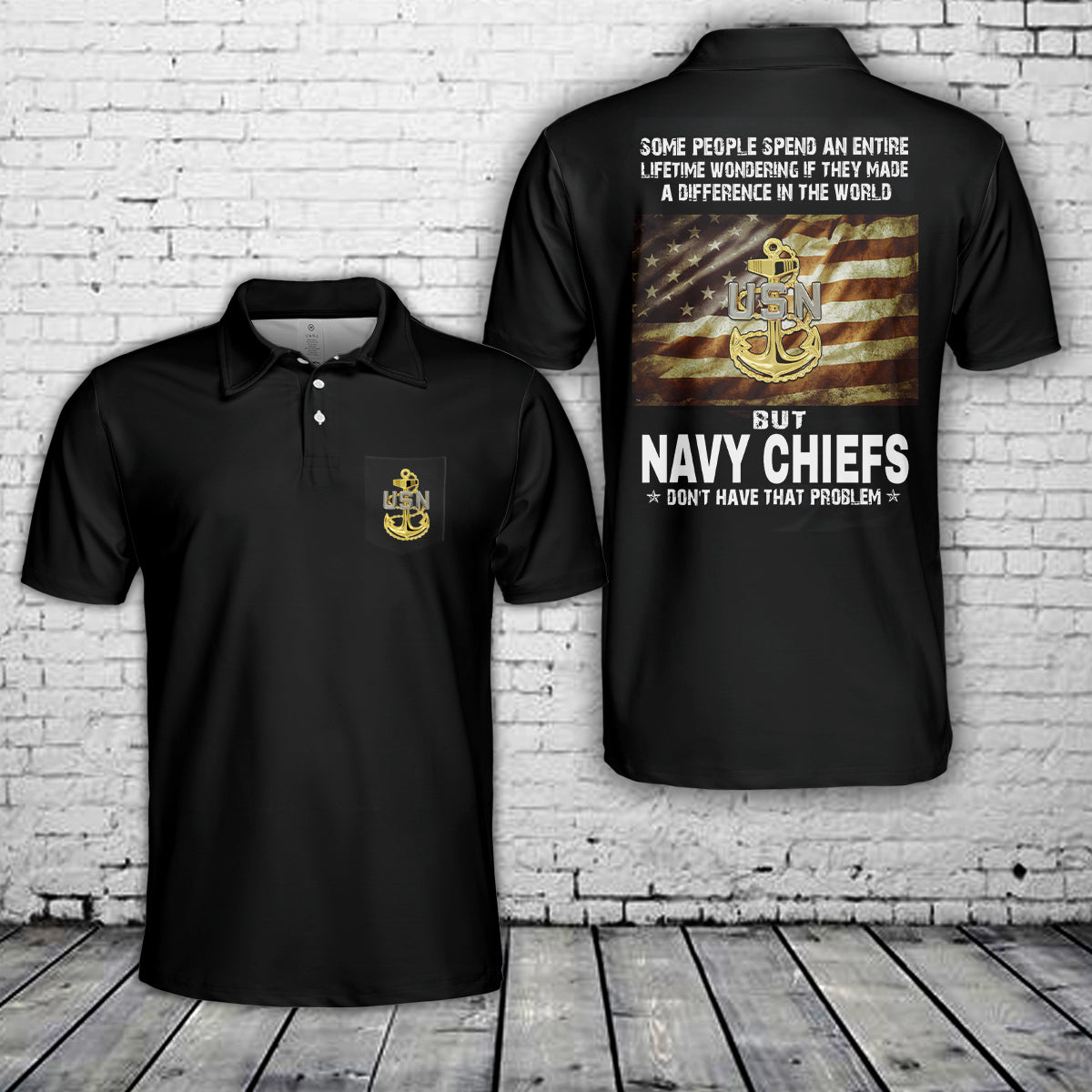 US Navy Chief petty officer Pocket Polo Shirt