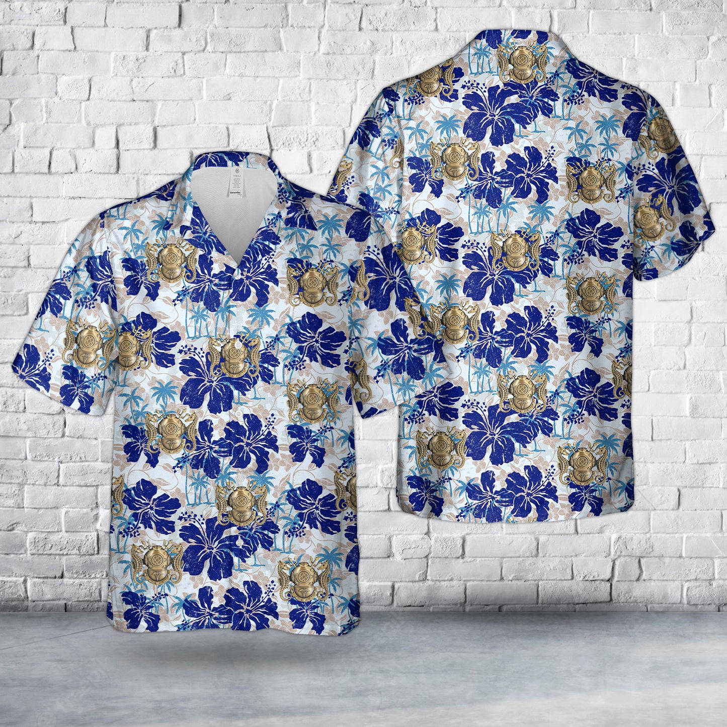 US Navy Diving Medical Officer Hawaiian Shirt