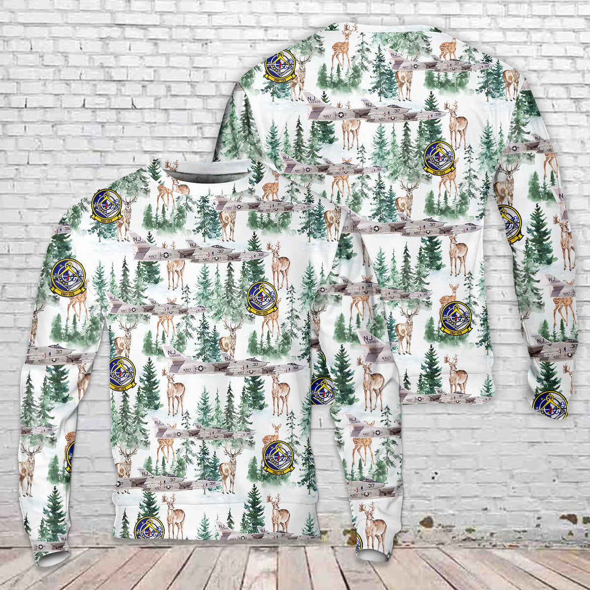 US Navy Douglas A-3B Skywarrior Of VAH-123 Professionals Christmas Sweater