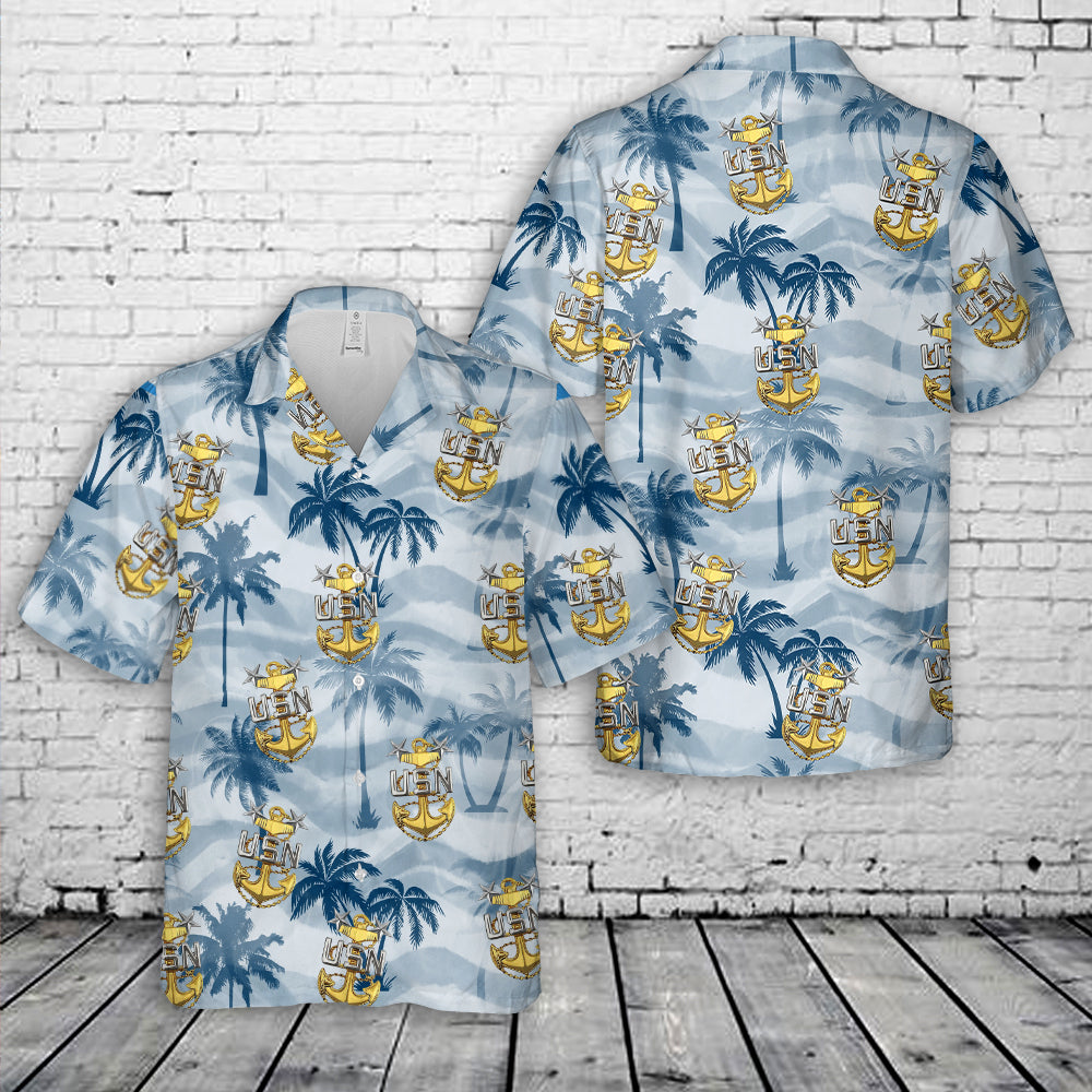 US Navy E-9 Master Chief Petty Officers Anchor Hawaiian Shirt
