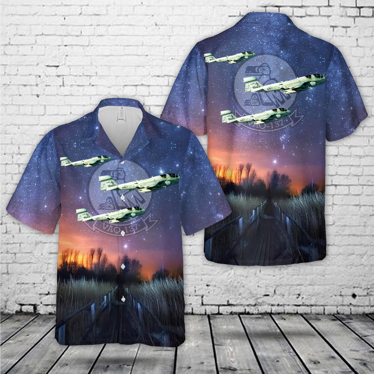 US Navy EA-6B Prowler Of VAQ-137 Rooks Hawaiian Shirt