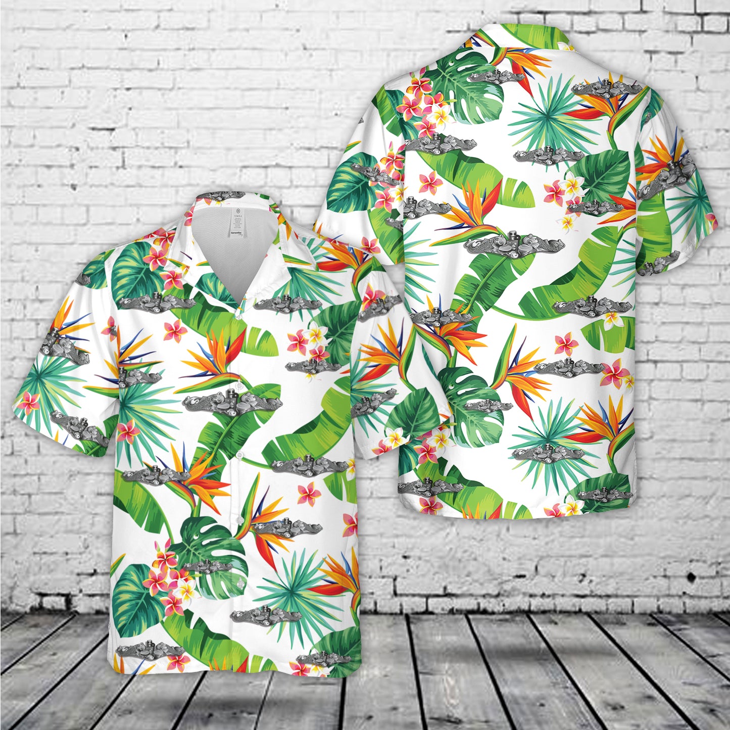 US Navy Enlisted Submarine Dolphins ( Silver) Hawaiian Shirt