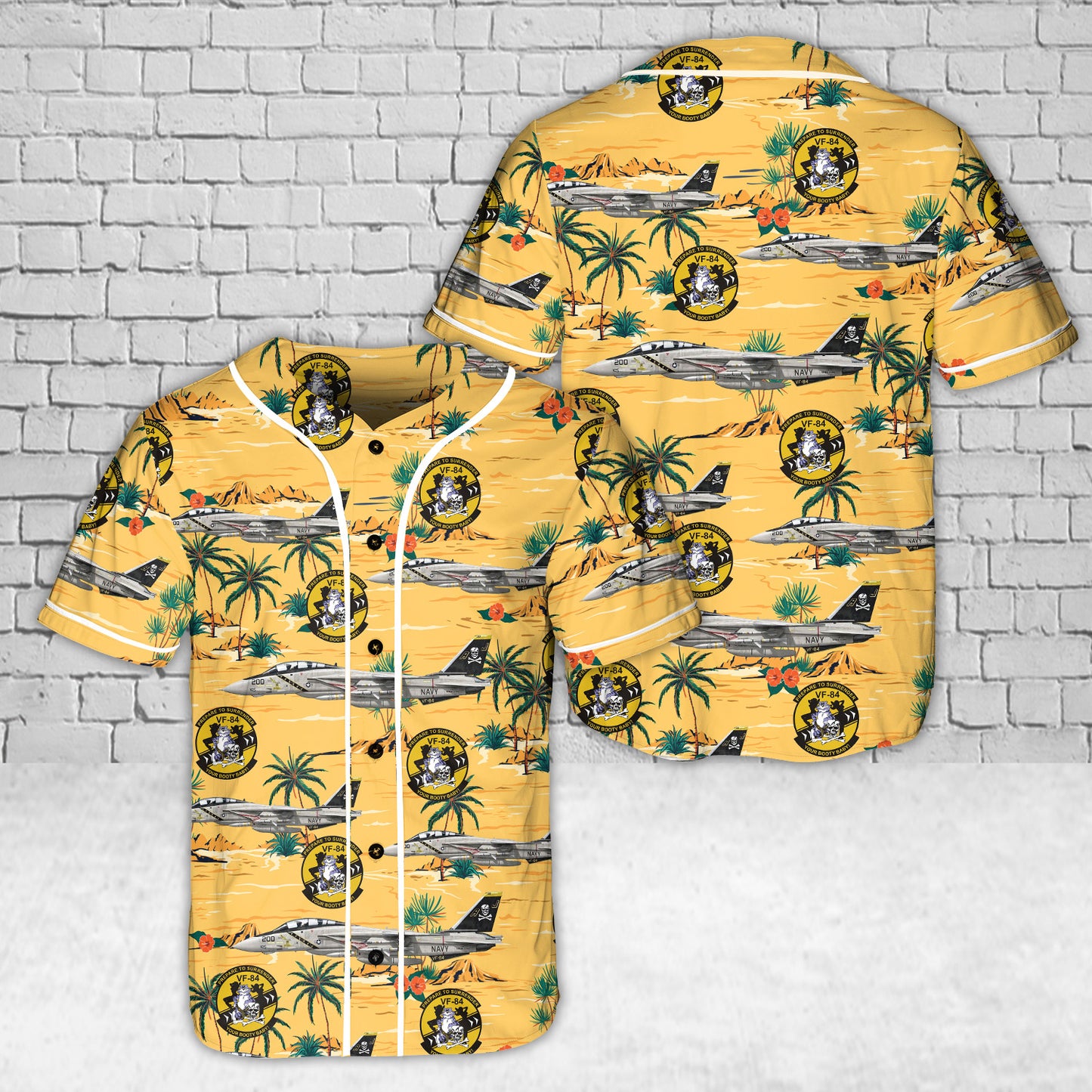 US Navy F-14A Tomcat Of VF-84 "Jolly Rogers" Baseball Jersey