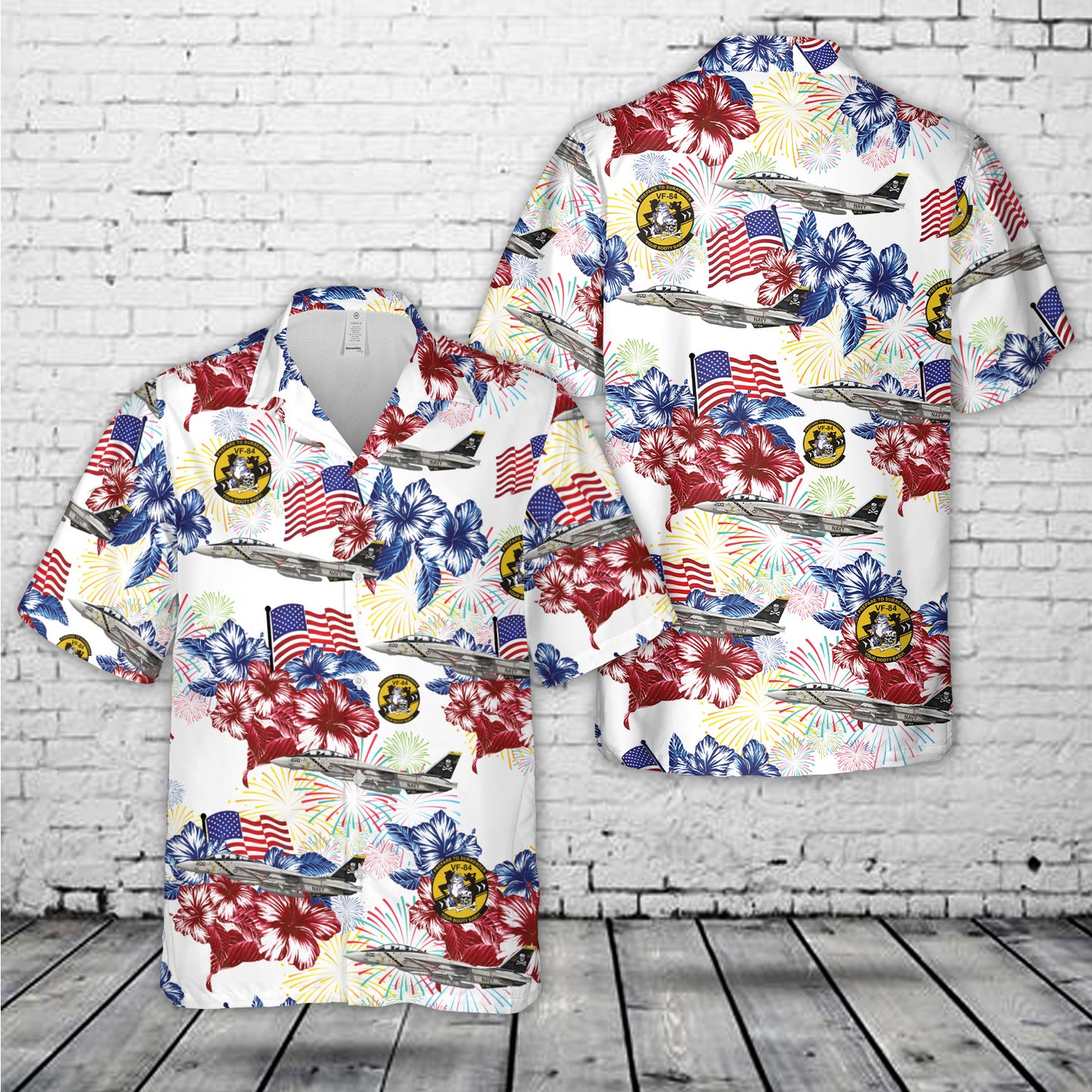 US Navy F-14A Tomcat Of VF-84 ''Jolly Rogers'', 4th Of July Hawaiian Shirt