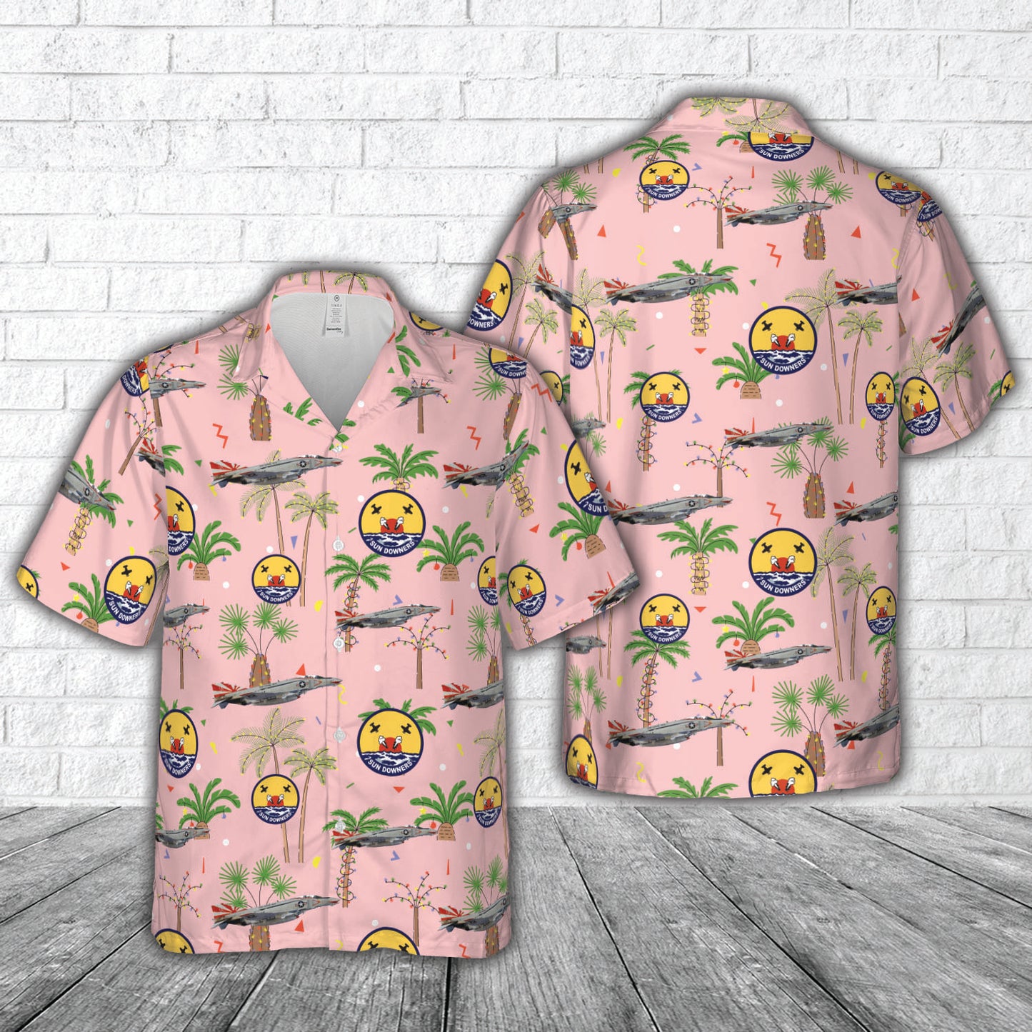 US Navy F-4B Phantom II of VF-111 'Sundowners' Christmas Hawaiian Shirt