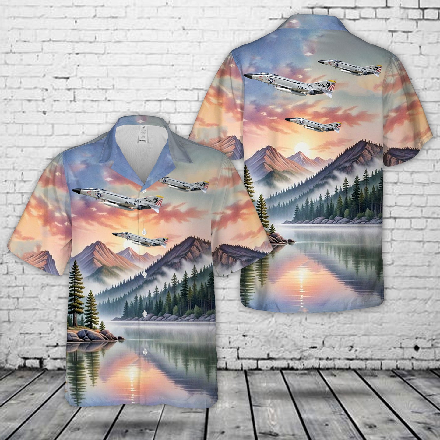 US Navy F-4J Phantom II VF-74 BeDevilers, AJ200 / 153784 CVW-8, USS Nimitz CVN-68, 1976 Hawaiian Shirt