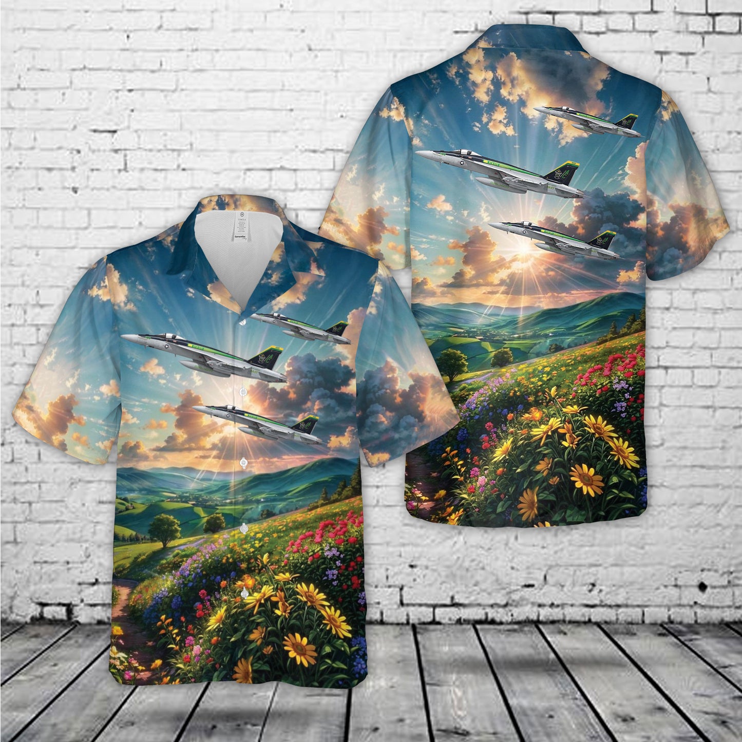 US Navy F/A-18E Super Hornet VFA-105 Gunslingers, AC400 / 166650. CVW-3, USS Dwight D. Eisenhower CVN-69, 2019 Hawaiian Shirt