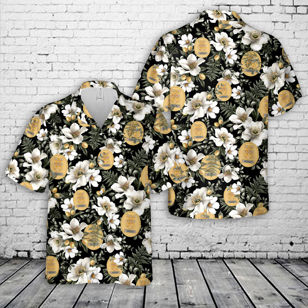 US Navy Fleet Master CPO Badge Hawaiian Shirt