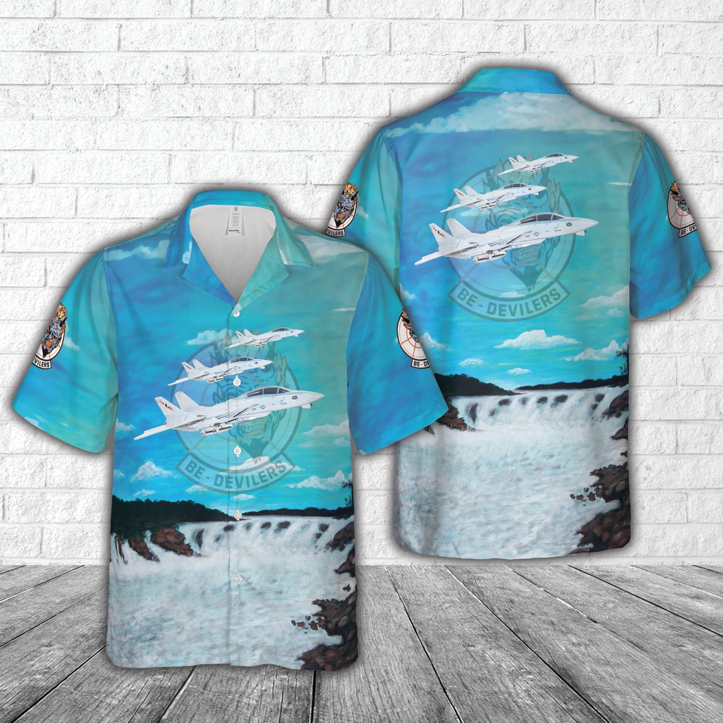 US Navy Grumman F-14A Tomcat of VF-74 Be-Devilers Hawaiian Shirt