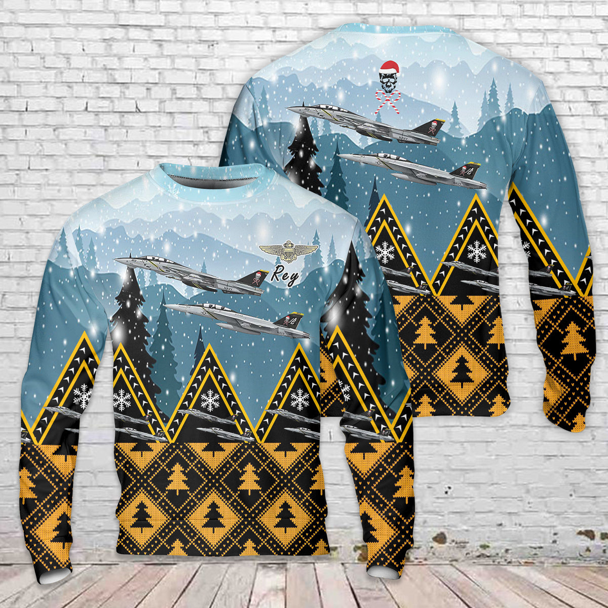 US Navy Grumman F-14 Tomcat Christmas AOP Sweater