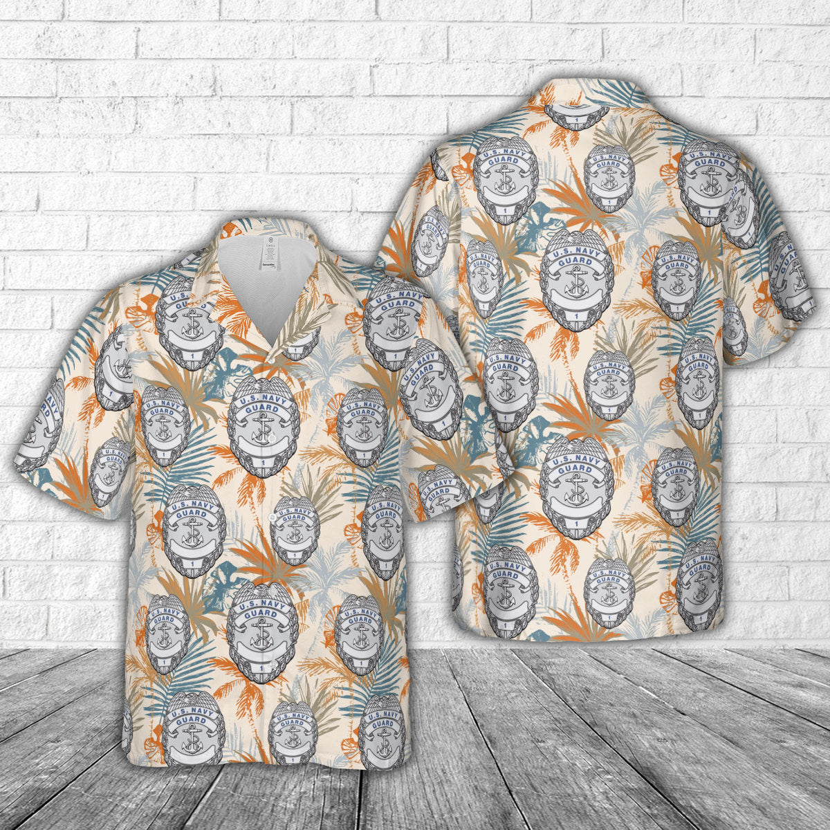 US Navy Guard Badge Hawaiian Shirt