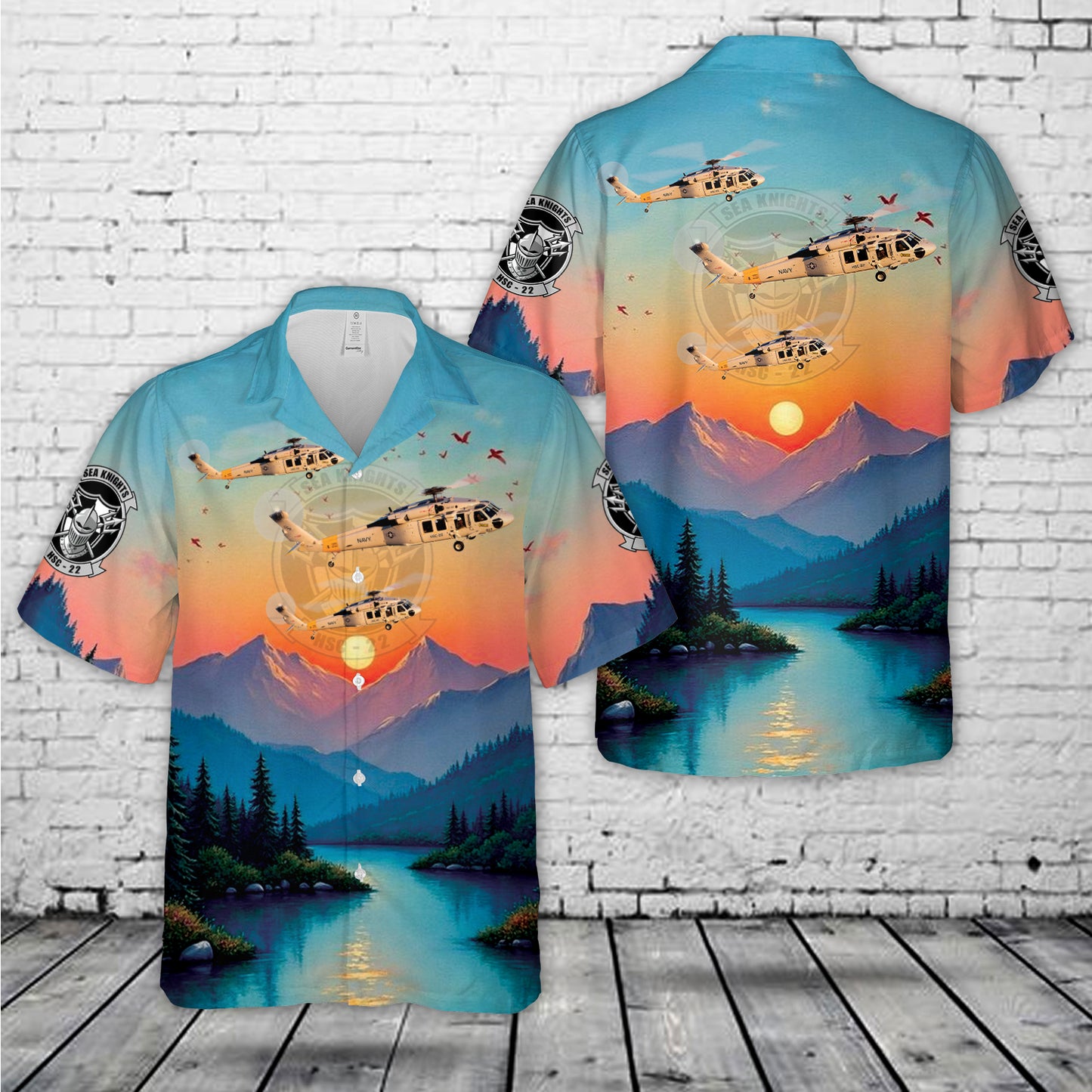US Navy HSC-22 HSC-22 Sikorsky UH-60A Blackhawk Hawaiian Shirt
