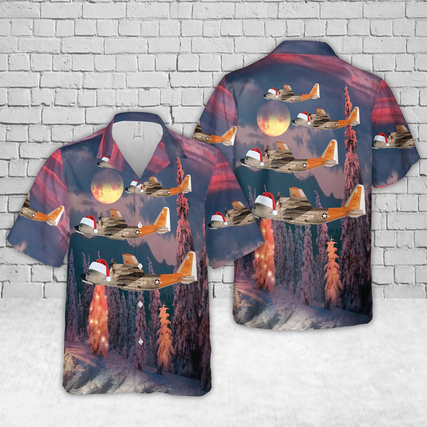 US Navy LC -130 Hercules Of VXE-6 "The Puckered Penguins" Christmas Hawaiian Shirt