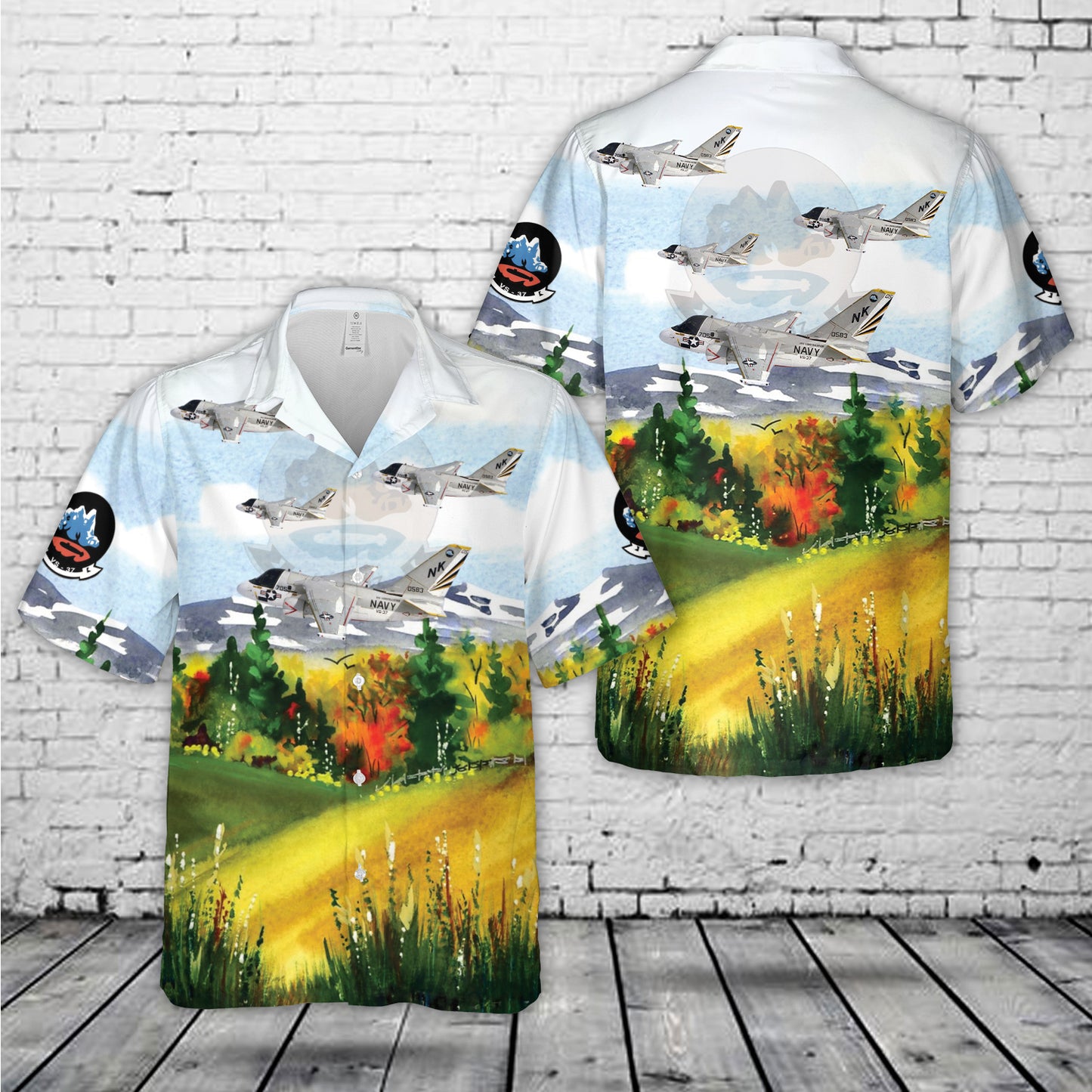 US Navy Lockheed S-3A Viking (BuNo 160583) from Anti-Submarine Squadron 37 (VS-37) "Sawbucks" Hawaiian Shirt