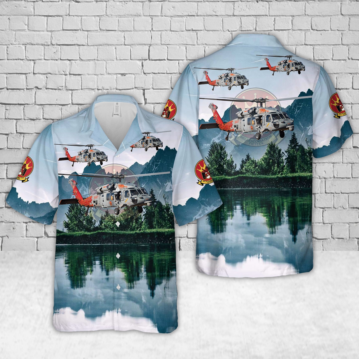 US Navy MH-60S "Armed Helo" Of HSC-15 "Red Lions" Hawaiian Shirt