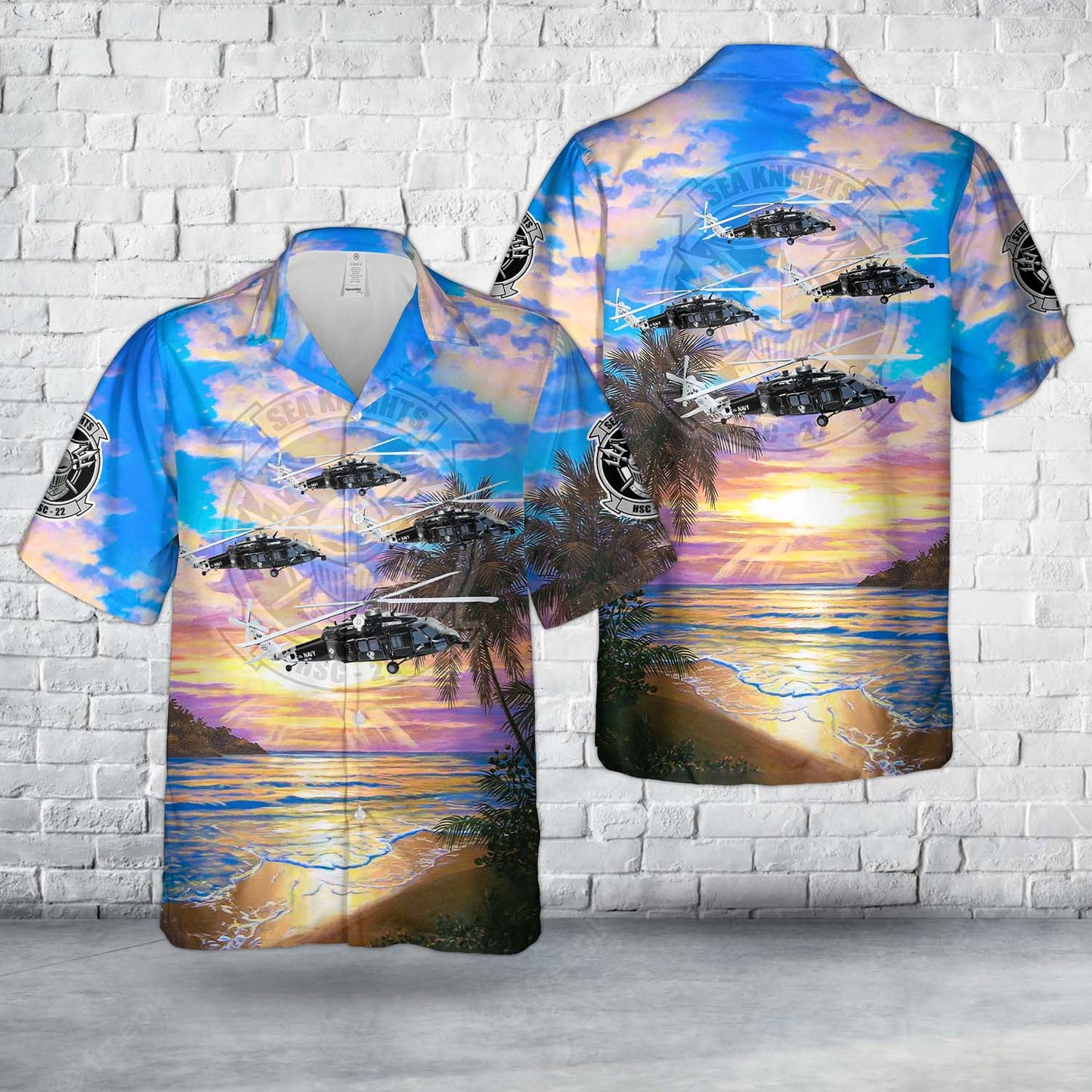 US Navy MH-60S "Armed Helo" Of HSC-22 "Sea Knights" Hawaiian Shirt