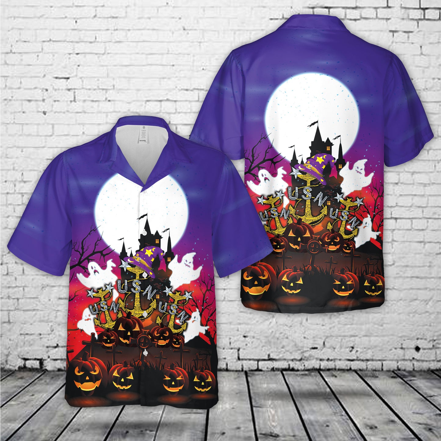 US Navy Master Chief Anchor Halloween Hawaiian Shirt