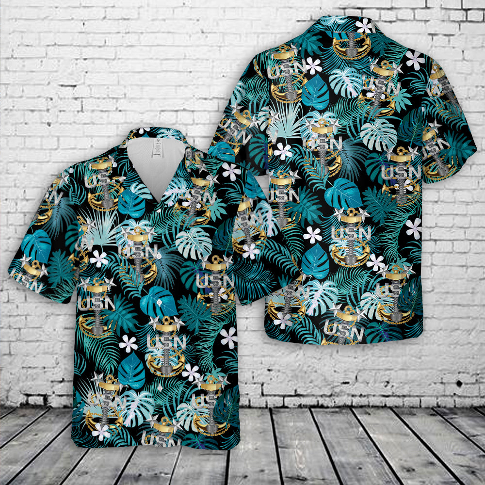 US Navy Master Chief BackBone Anchor Hawaiian Shirt