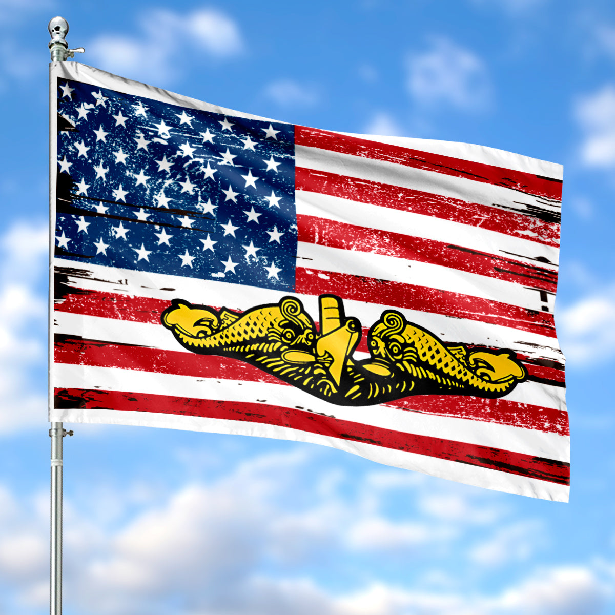 US Navy Submarine Warfare Dolphins House Flag