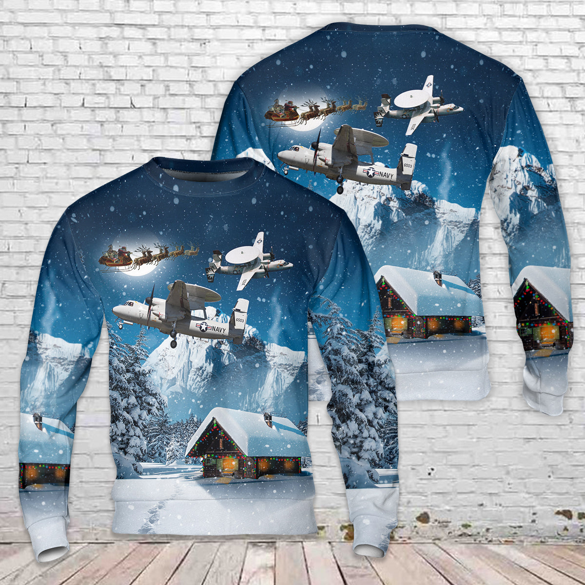 US Navy Northrop Grumman E-2 Hawkeye Christmas Sweater