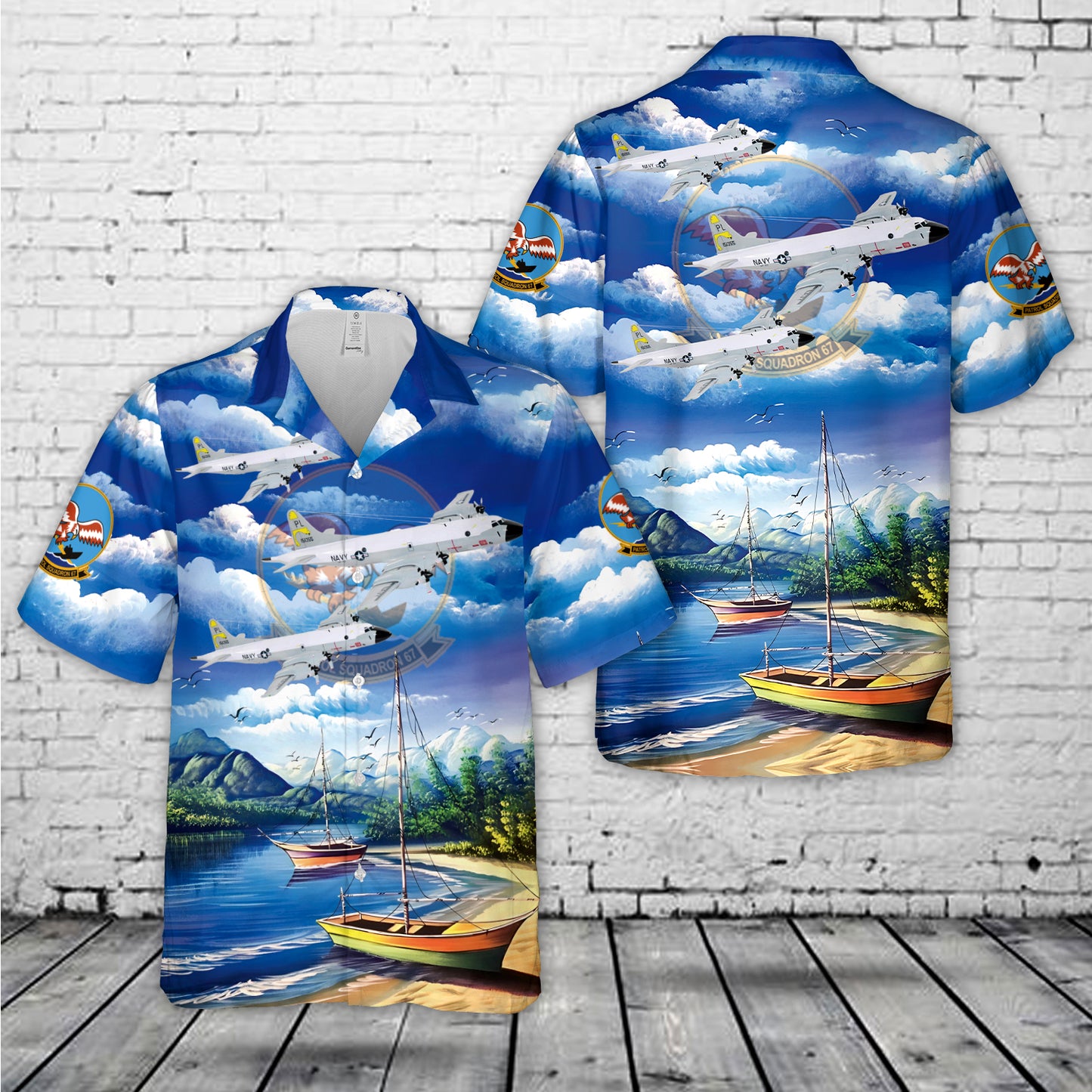 US Navy P-3A Orion, VP-67 Golden Hawks (1982) Hawaiian Shirt