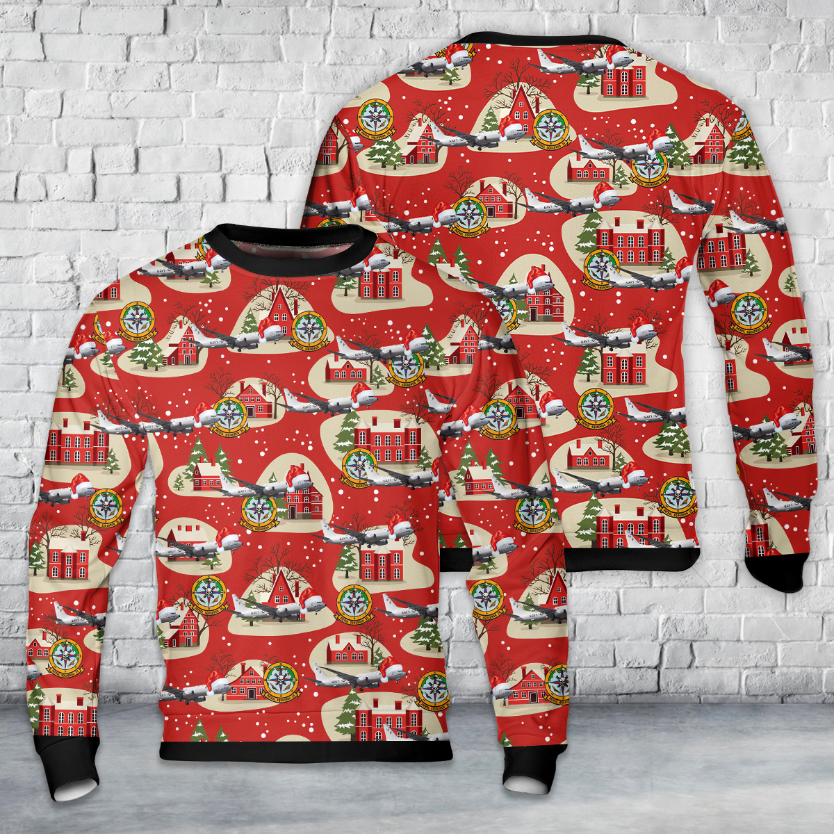 US Navy P-8A Poseidon Of VP-26 Tridents AOP Christmas Sweater