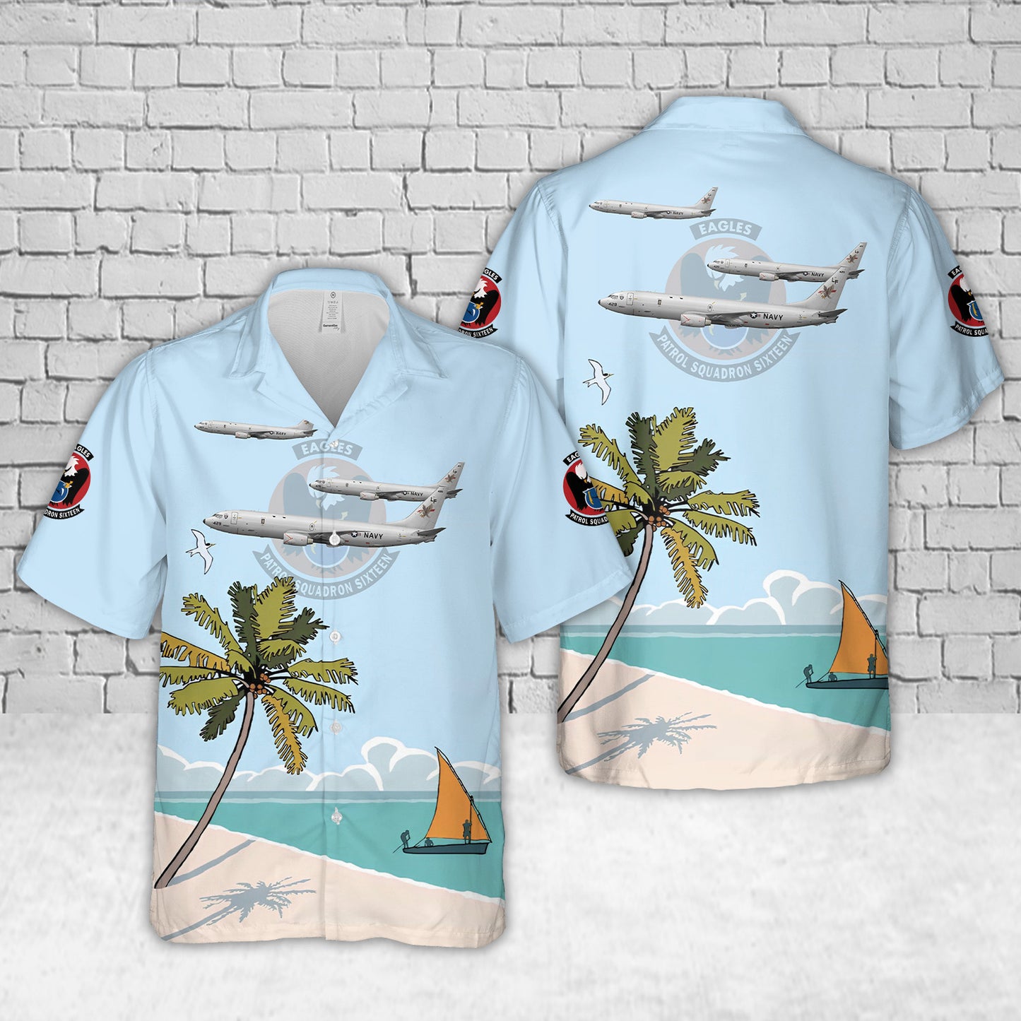 US Navy P-8A Poseidon Patrol Squadron Sixteen (VP-16) War Eagles, LF429 / 168429. NAS Jacksonville, FL - 2014 Hawaiian Shirt
