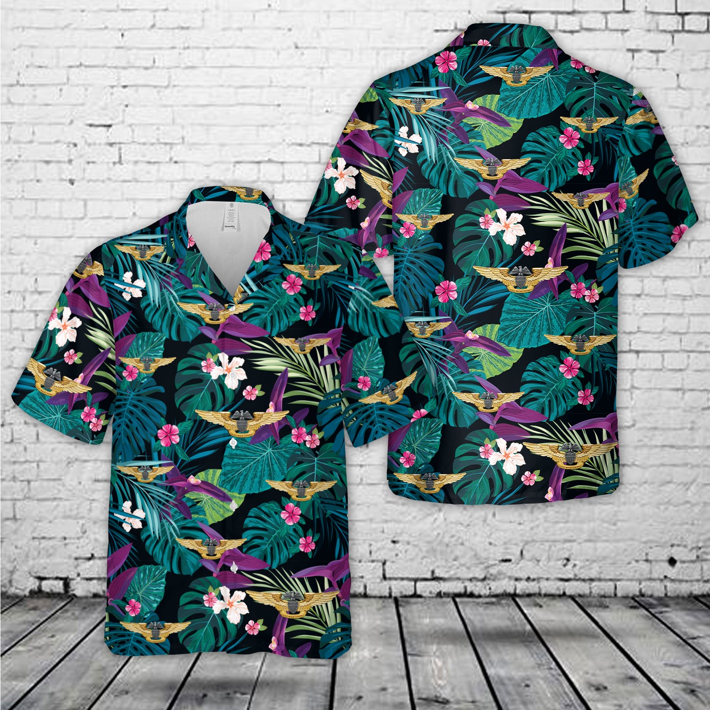 US Navy Professional Aviation Maintenance Officer Insignia Hawaiian Shirt