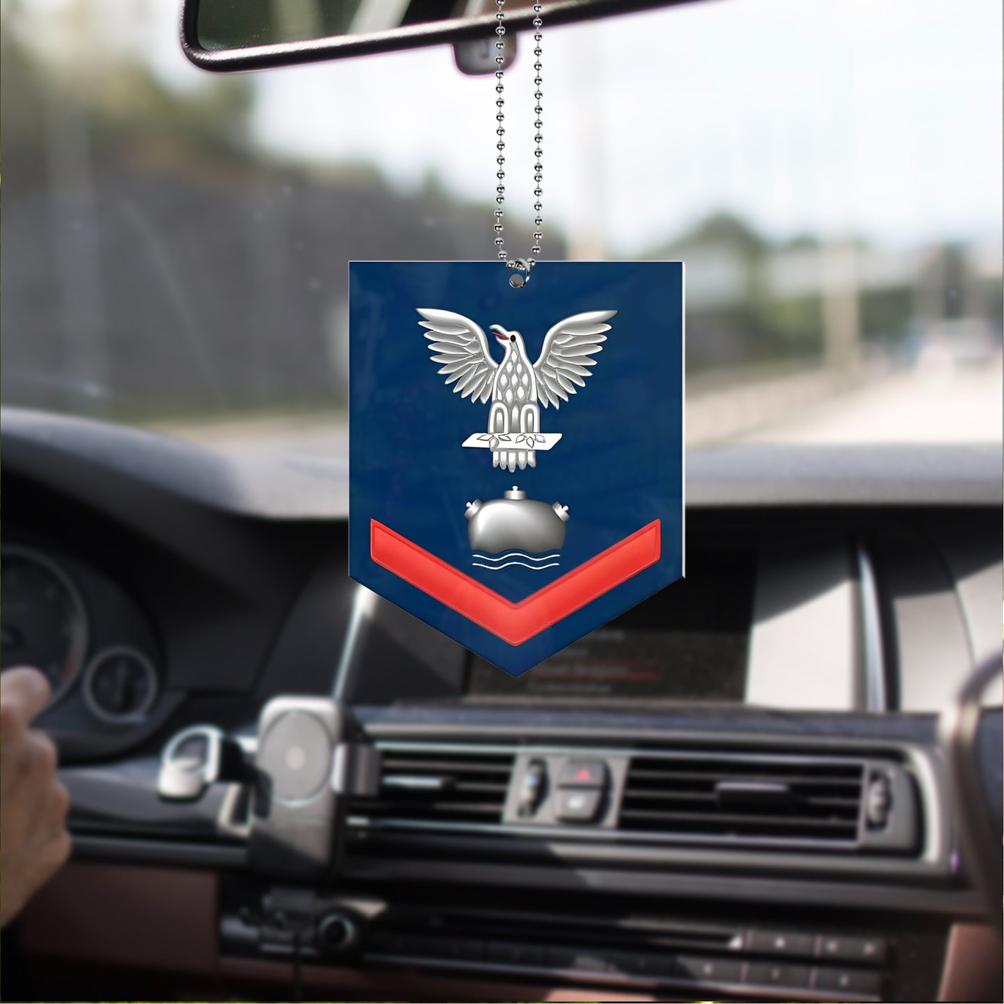 US Navy Red E-4 Aviation Boatswain's Mate AB Custom Shape Car 2-side Printed Ornament