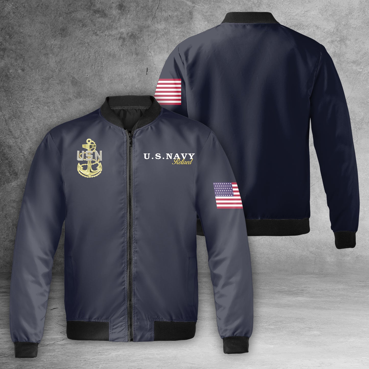 US Navy Retired Chief Fleece Bomber Jacket
