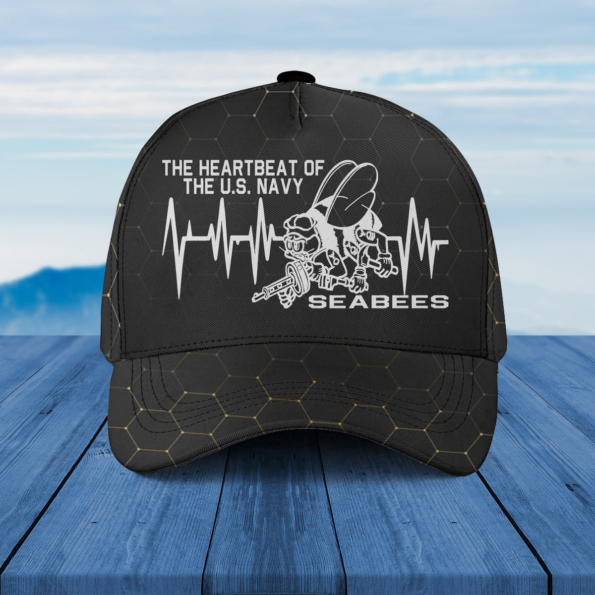 US Navy SEABEES Heartbeat Baseball Cap