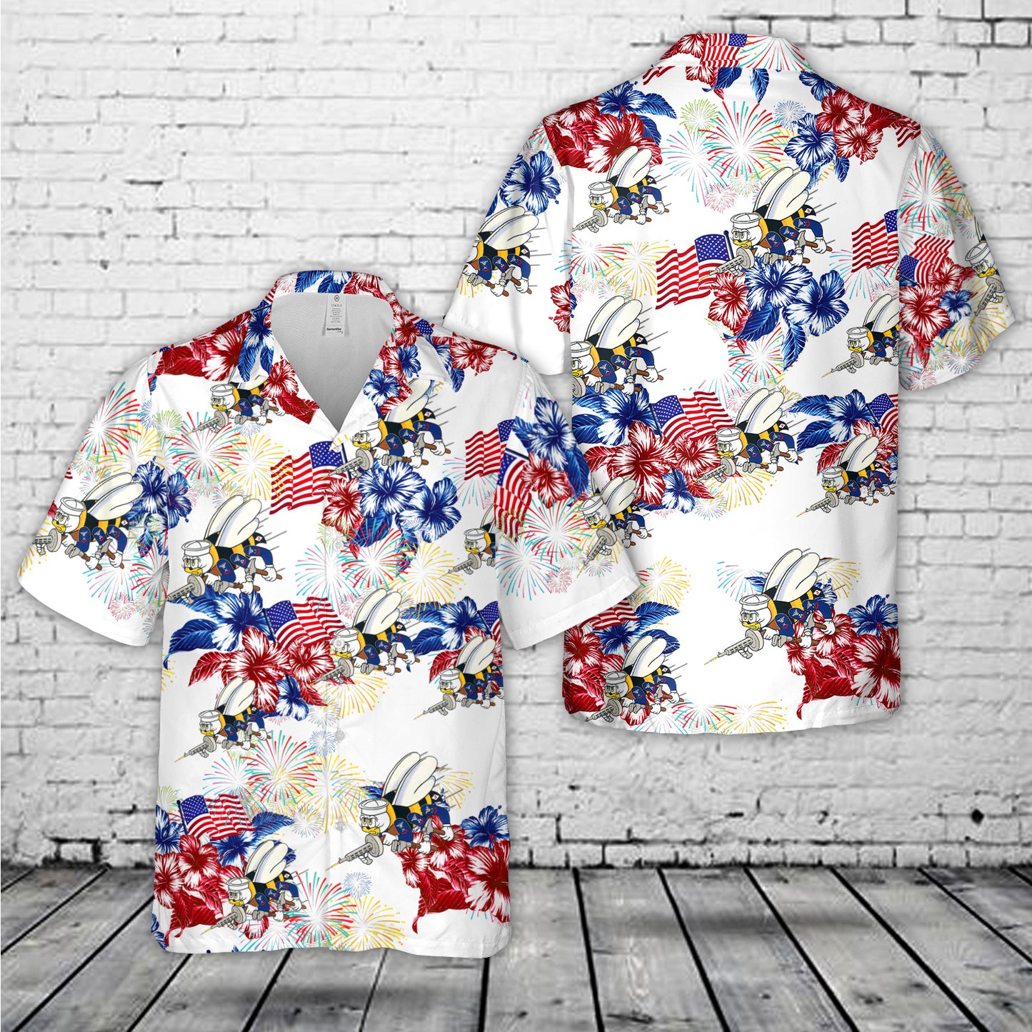 US Navy SEABEES Naval Construction Force (NCF), 4th Of July Hawaiian Shirt