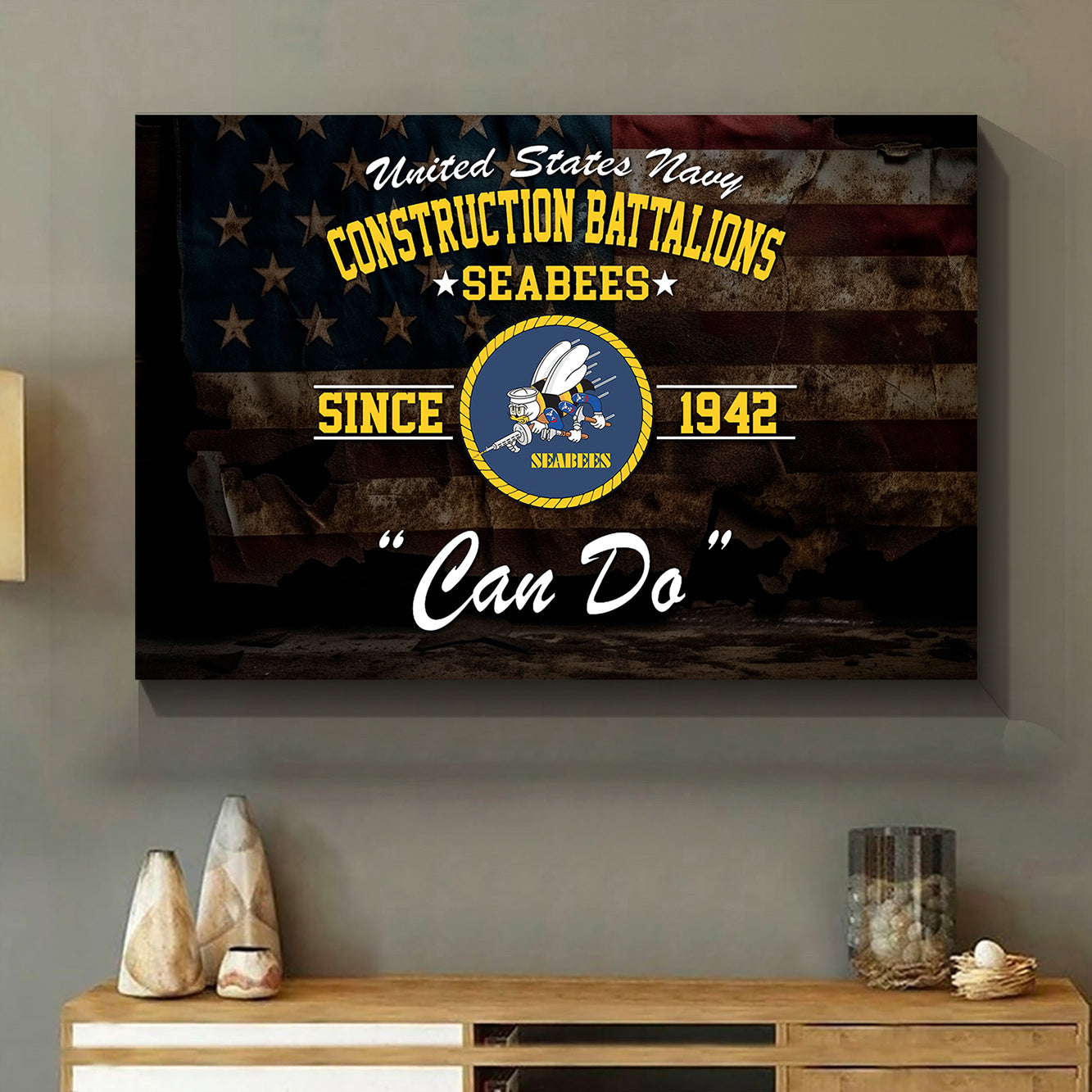 US Navy SEABEES Naval Construction Force (NCF) Canvas