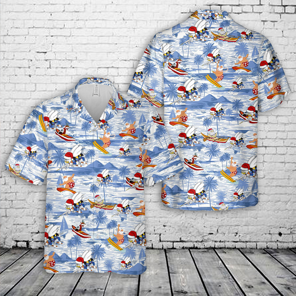 US Navy SEABEES Naval Construction Force (NCF) Christmas Hawaiian Shirt