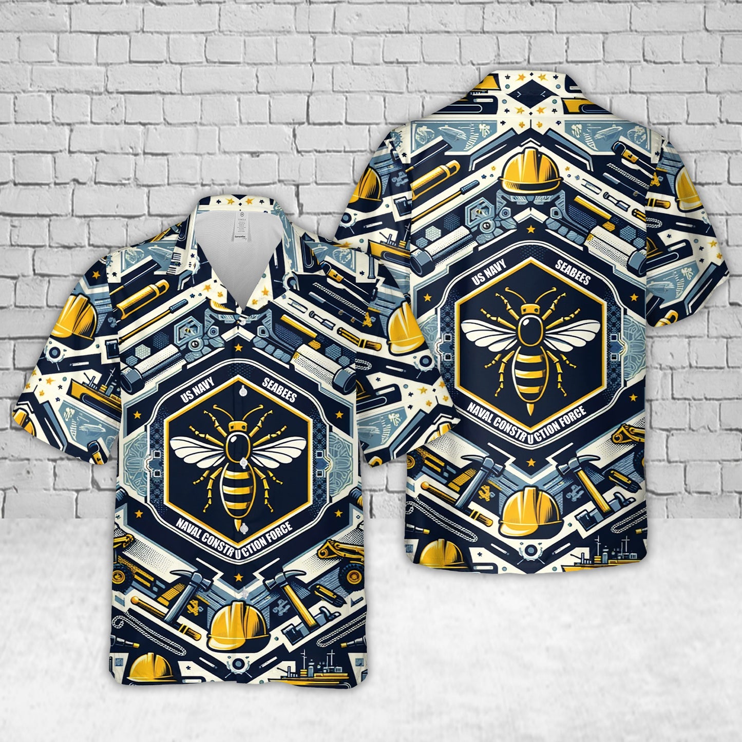 US Navy SEABEES Naval Construction Force (NCF) Hawaiian Shirt