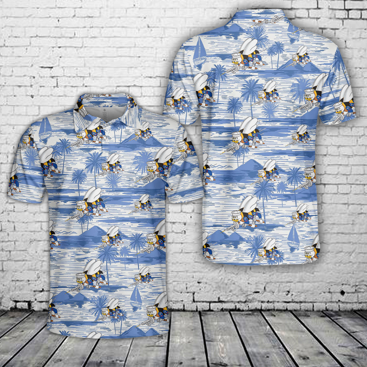 US Navy SEABEES Naval Construction Force (NCF) Polo Shirt