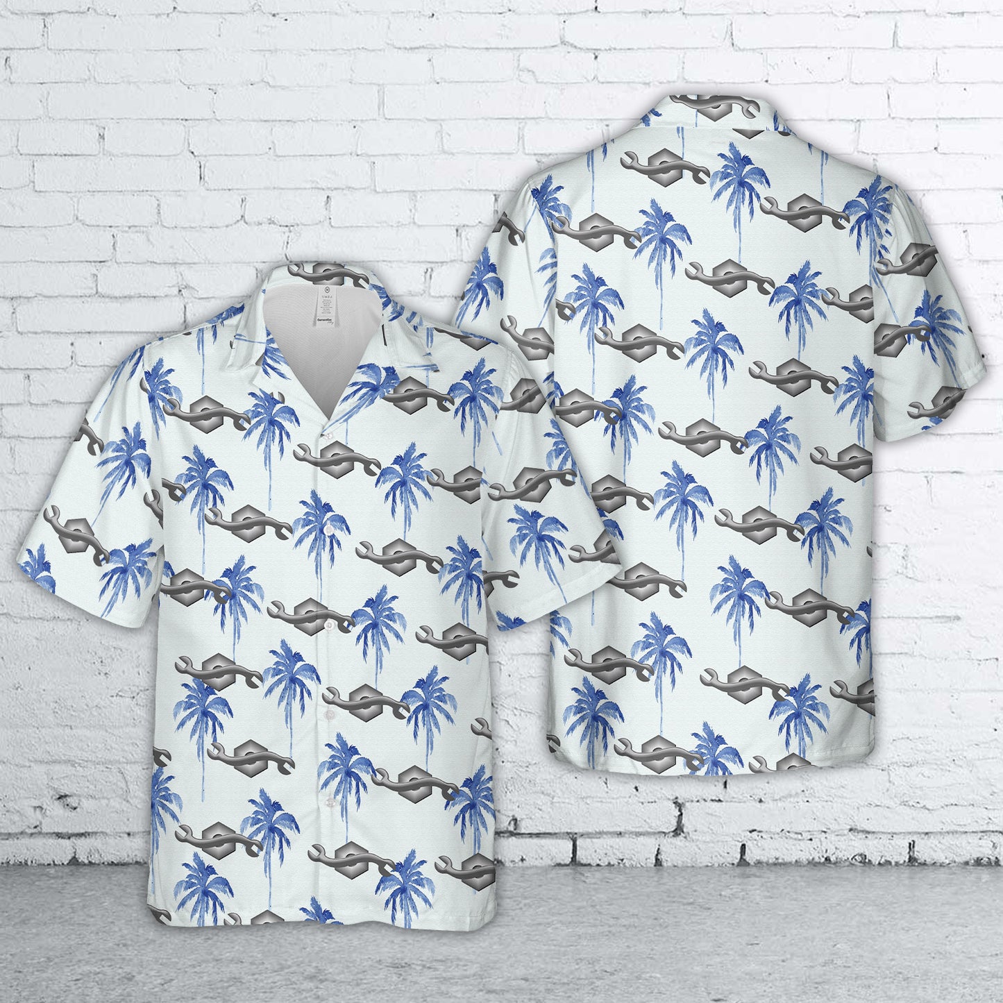 US Navy Seabee Construction Mechanic (CM) Rate Insignia Hawaiian Shirt