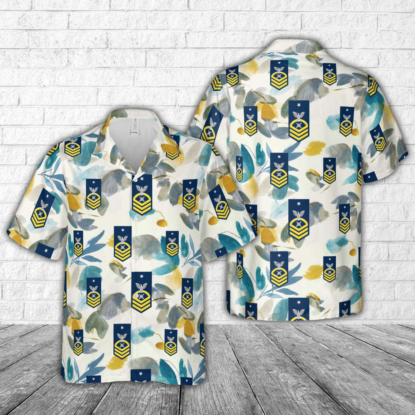 US Navy Senior Chief Gold E-8 Explosive Ordinance Disposal EOD Hawaiian Shirt