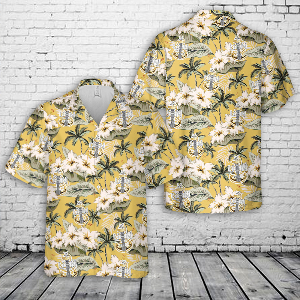 US Navy Senior Chief Petty Officer Backbone Hawaiian Shirt