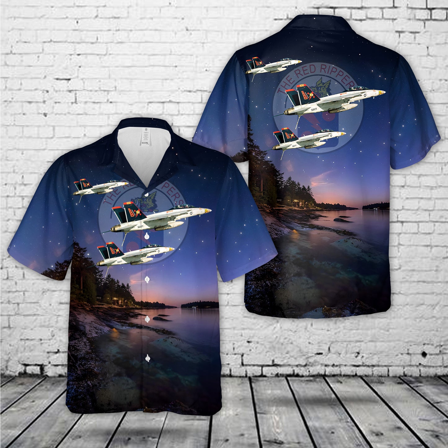 US Navy Strike Fighter Squadron 11 (VFA-11) F A-18Fs Hawaiian Shirt