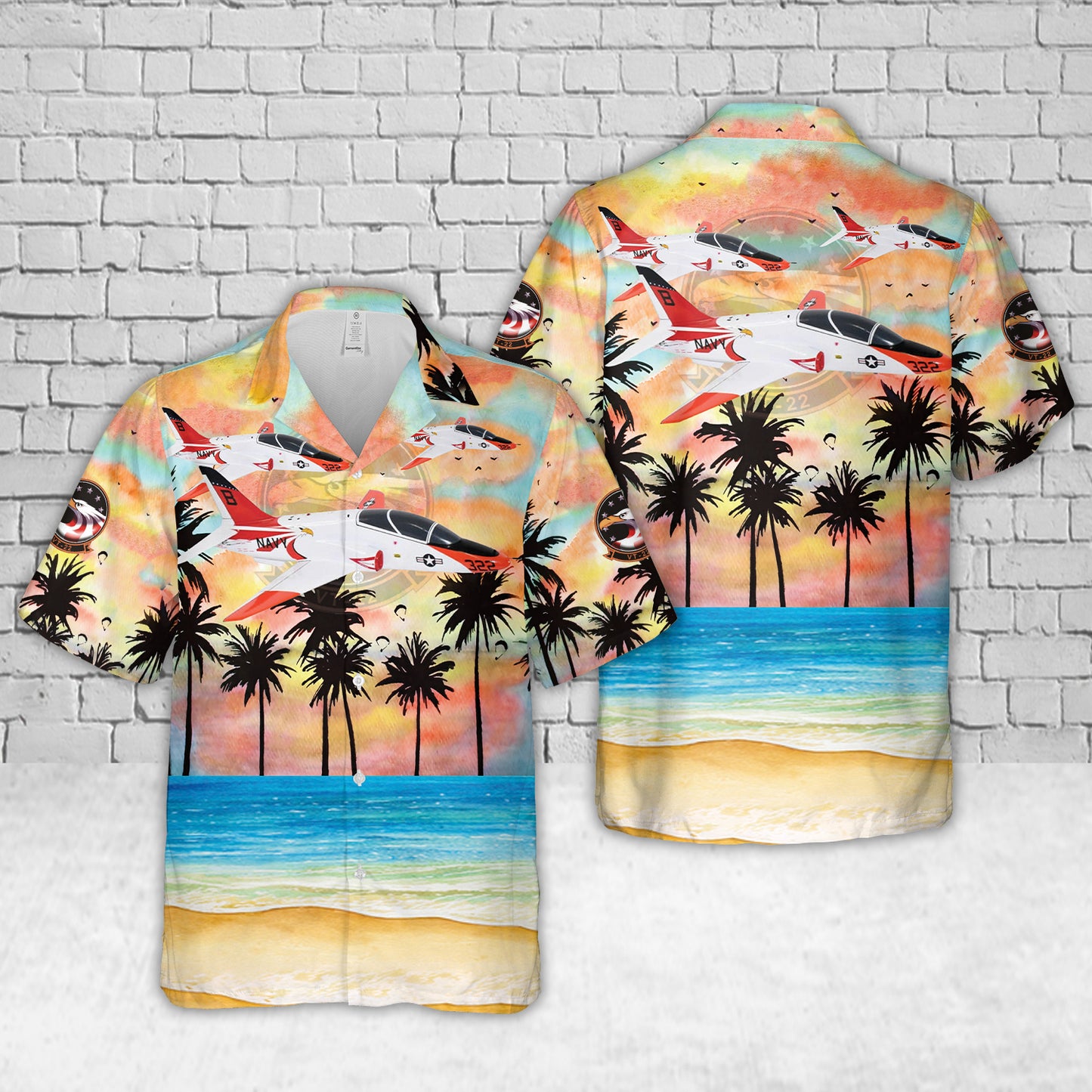 US Navy Training Squadron 22 (VT-22) "Golden Eagles" T-45C Goshawk Hawaiian Shirt