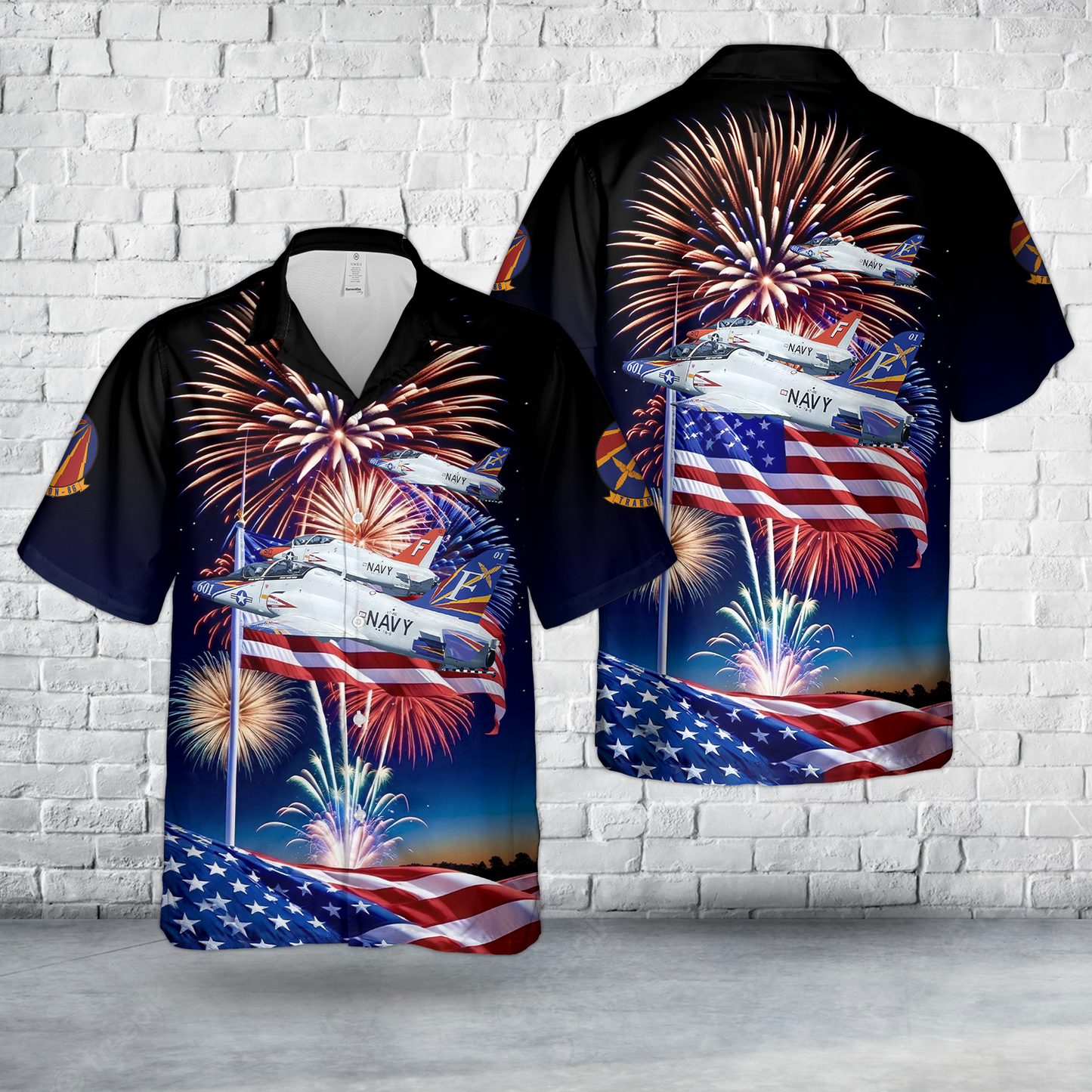 US Navy Training Squadron EIGHT SIX (VT-86) "Sabrehawks" T-45C Goshawk, 4th Of July Hawaiian Shirt