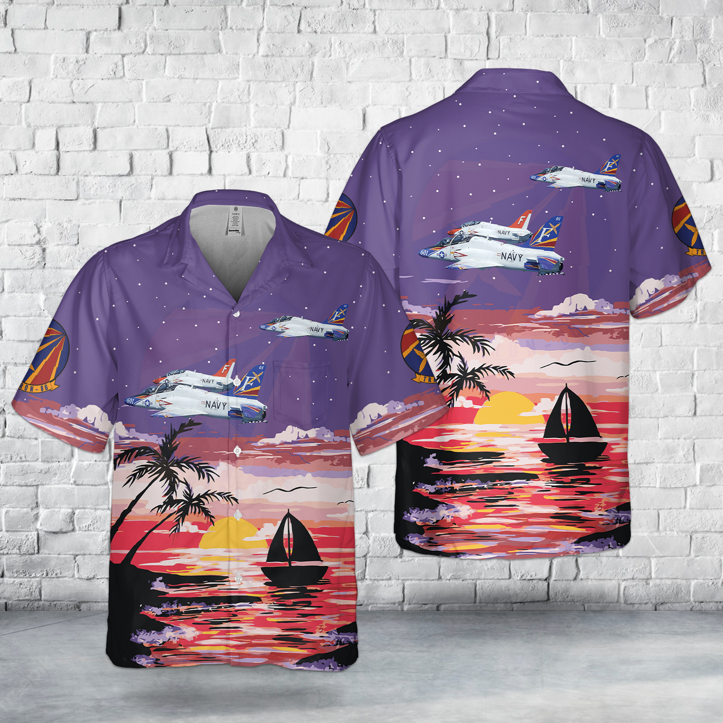 US Navy Training Squadron EIGHT SIX (VT-86) "Sabrehawks" T-45C Goshawk Pocket Hawaiian Shirt